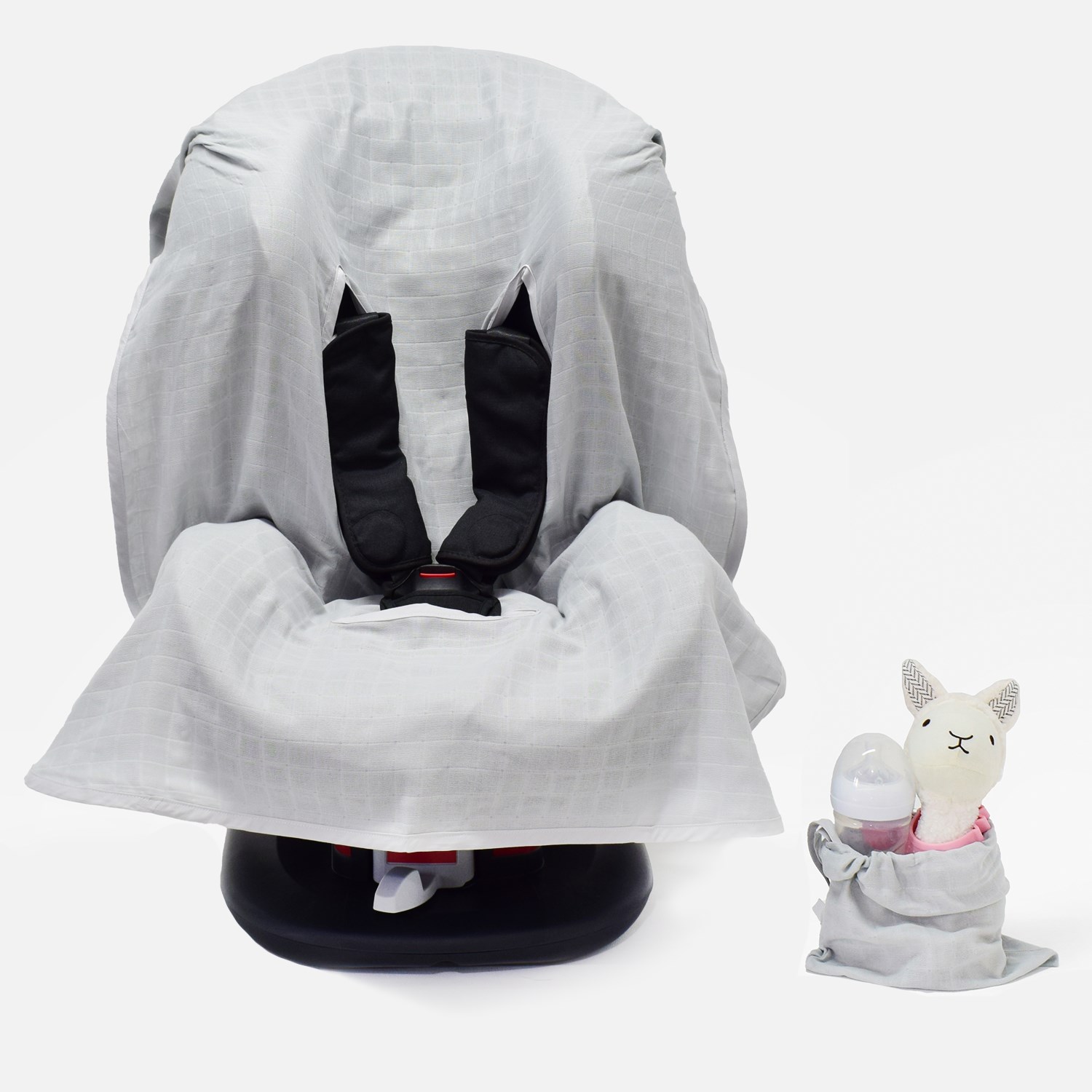 Ezh Collection Bebek Müslin Oto Koltuğu Kılıfı 4010 Açık Gri