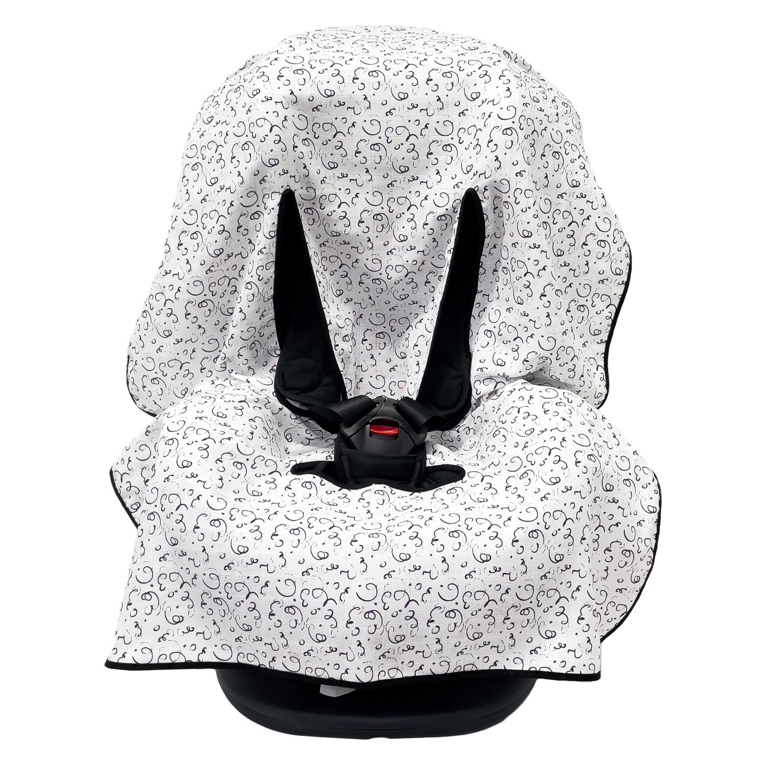 Ezh Collection Bebek Müslin Oto Koltuğu Kılıfı 4010 Beyaz-Siyah