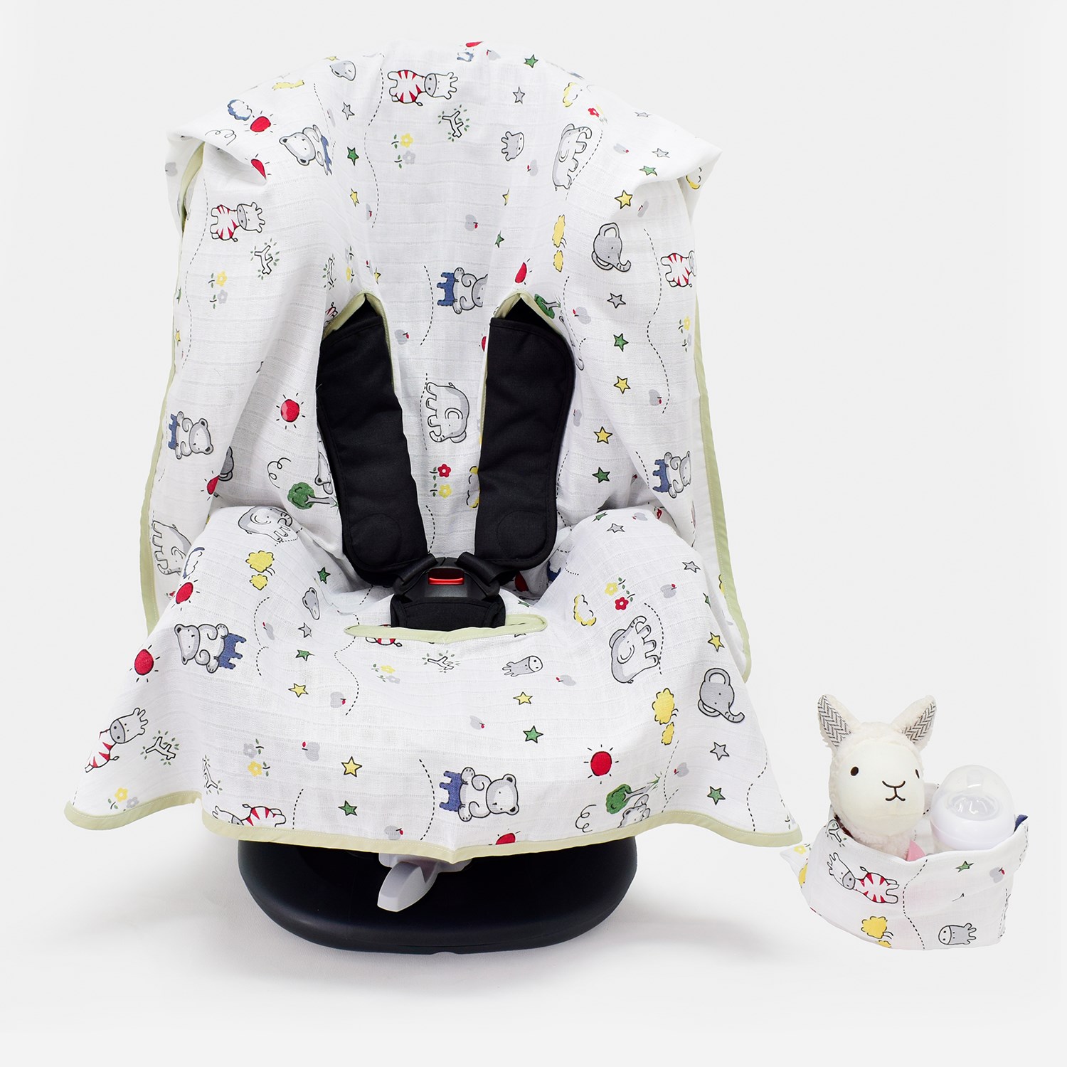 Ezh Collection Bebek Müslin Oto Koltuğu Kılıfı 4010 Gri-Yeşil