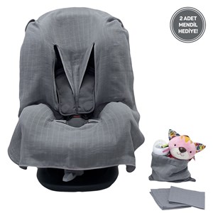 Ezh Collection Bebek Müslin Oto Koltuğu Kılıfı 4010 Antrasit