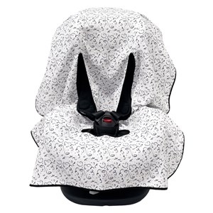 Ezh Collection Bebek Müslin Oto Koltuğu Kılıfı 4010 Beyaz-Siyah