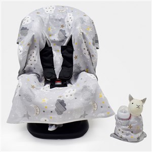 Ezh Collection Bebek Müslin Oto Koltuğu Kılıfı 4010 Sarı-Gri
