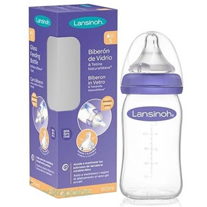 Lansinoh Cam Biberon & NaturalWave Biberon Emziği 160 Ml 