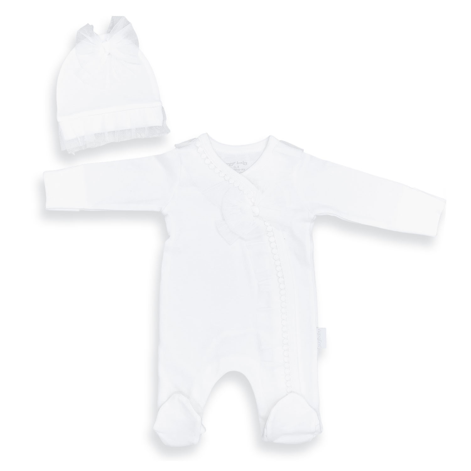 Pugi Baby Tüllü Bebek Tulumu 3574 Krem