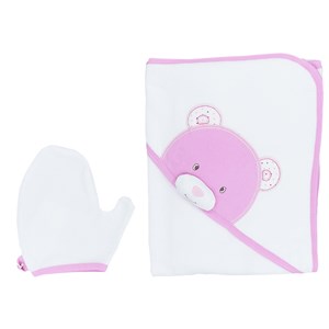 Minidamla Bebek Banyo Havlusu 41739 Pembe