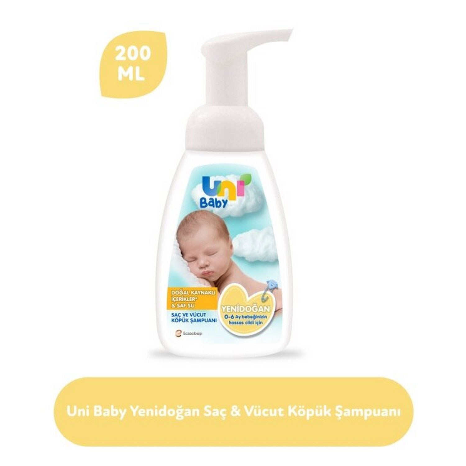 Uni Baby Bebek Şampuanı Yeni Doğan Köpük 200 Ml 