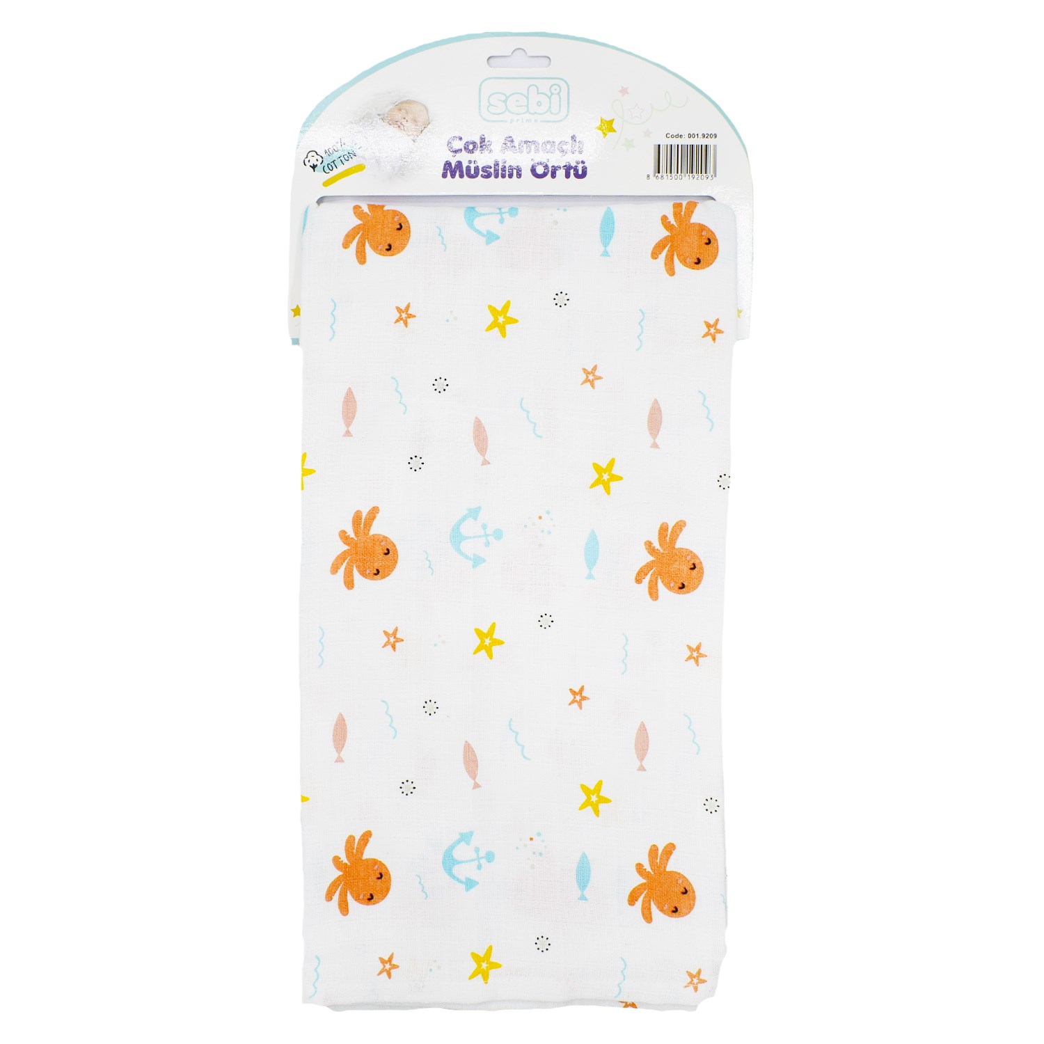 Sebi Bebe Çok Amaçlı Müslin Örtü 80x100 Cm Çok Renkli