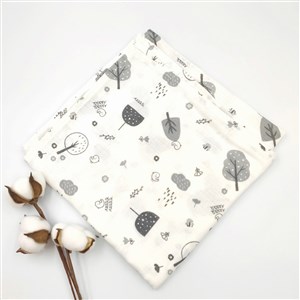 Sebi Bebe Çok Amaçlı Müslin Örtü 80x100 Cm Beyaz-Füme