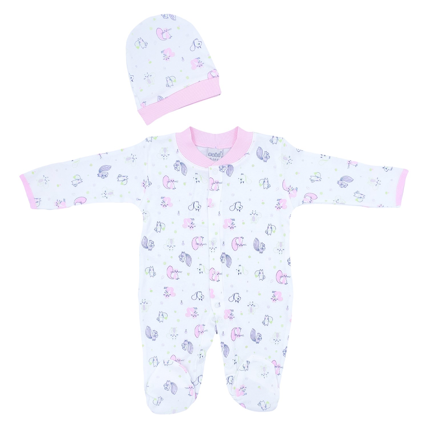 Sebi Bebe Baskılı Bebek Tulumu 4034 Pembe