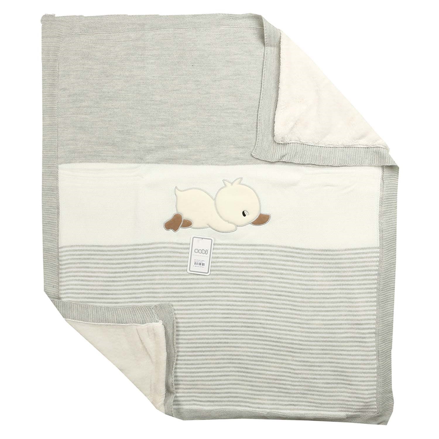 Sebi Bebe Triko Bebek Battaniyesi 84x100 Cm 9759 Gri