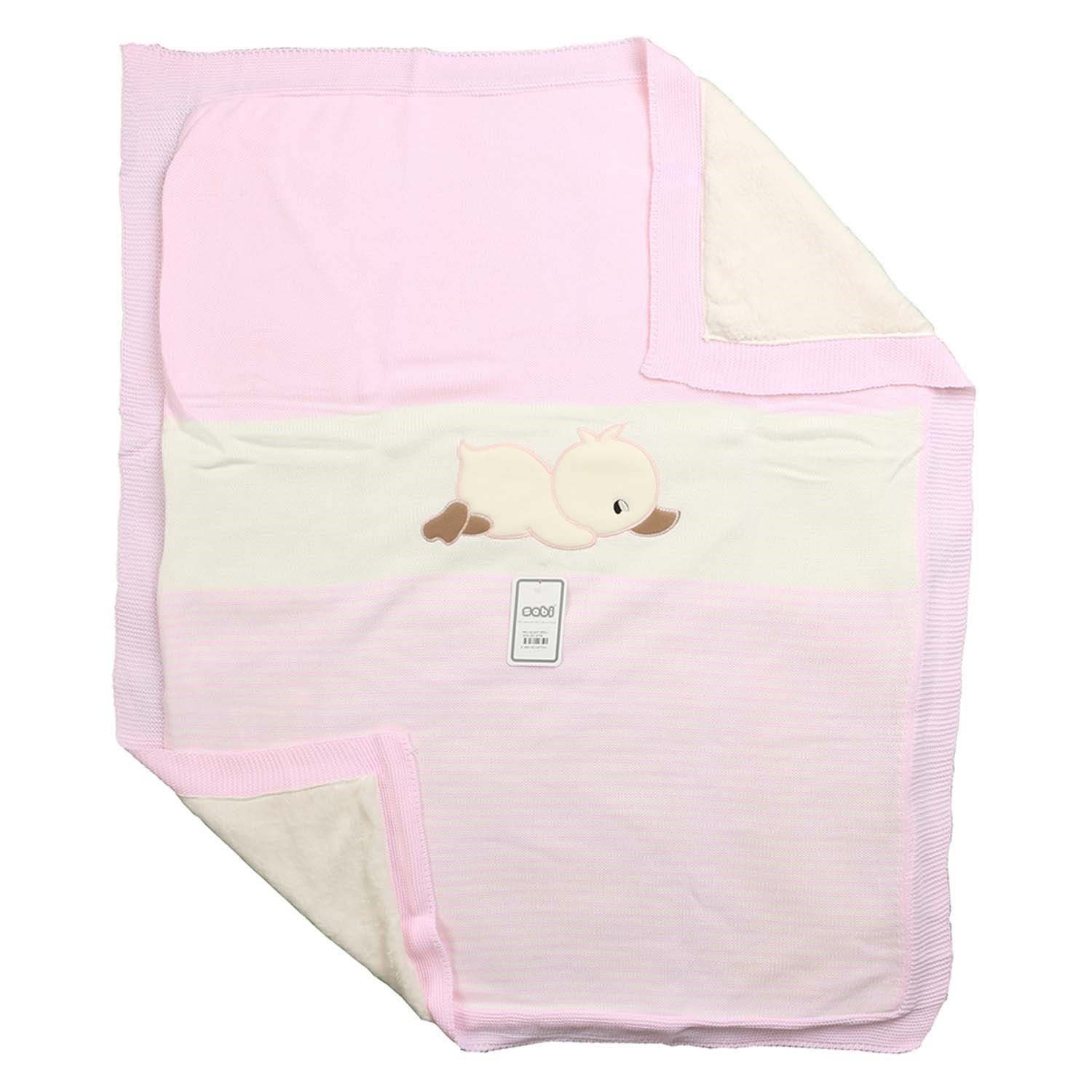 Sebi Bebe Triko Bebek Battaniyesi 84x100 Cm 9759 Pembe