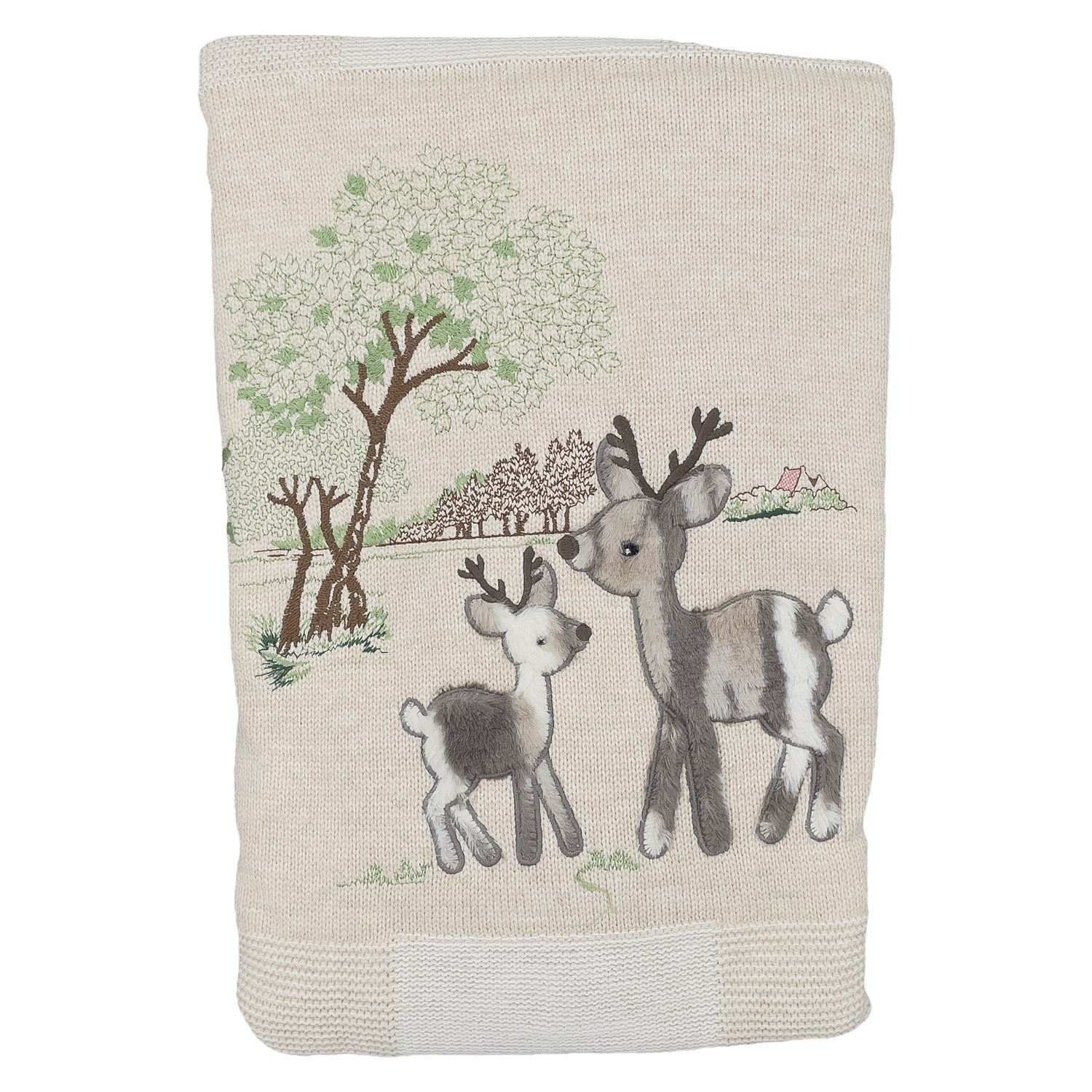 Mini Damla Triko Velsoftlu Geyik Battaniye 95x88 Cm 44774 Kahverengi
