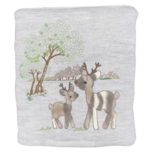 Mini Damla Triko Velsoftlu Geyik Battaniye 95x88 Cm 44774 Gri