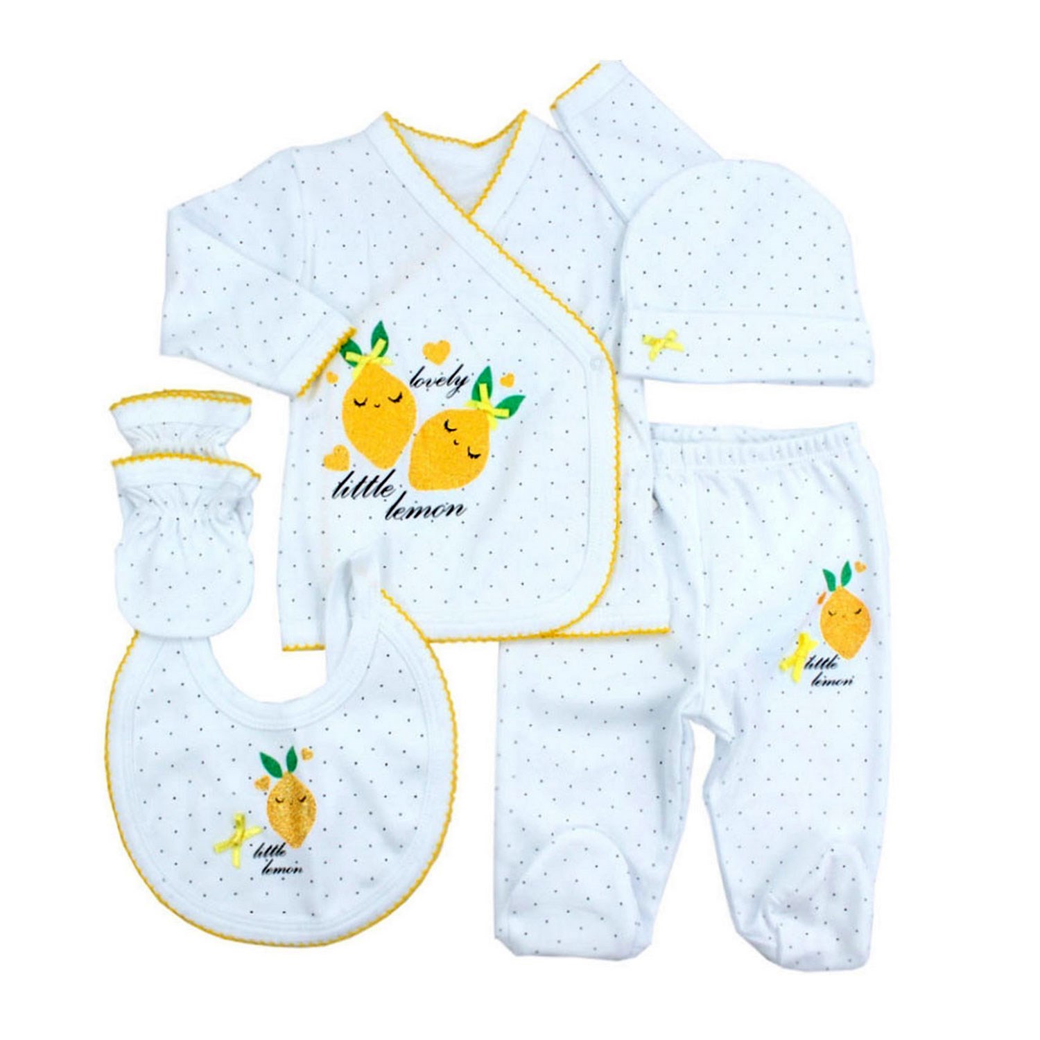 Dinemis Baby 5'li Bebek Hastane Çıkış Seti 5009 Beyaz
