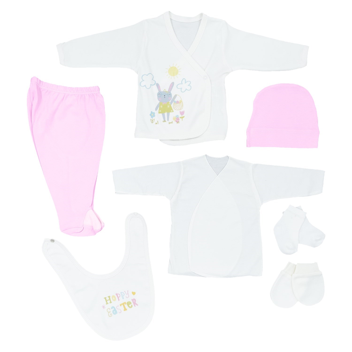 Bebengo 7'li Bebek Hastane Çıkış Seti 3921 Pembe