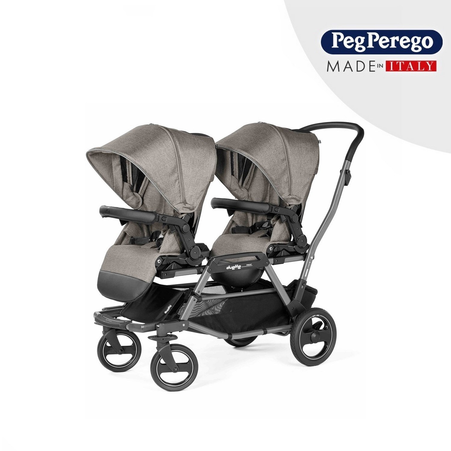 Peg Perego Duette Pioret İkiz Bebek Arabası City Grey