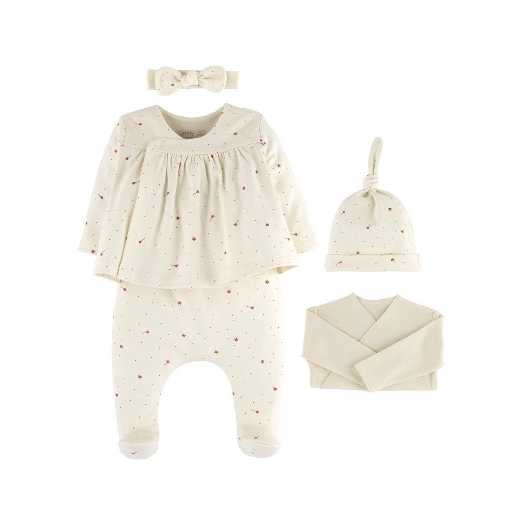 İdil Baby Organik 5'li Zıbın Takım 15704 Baskılı