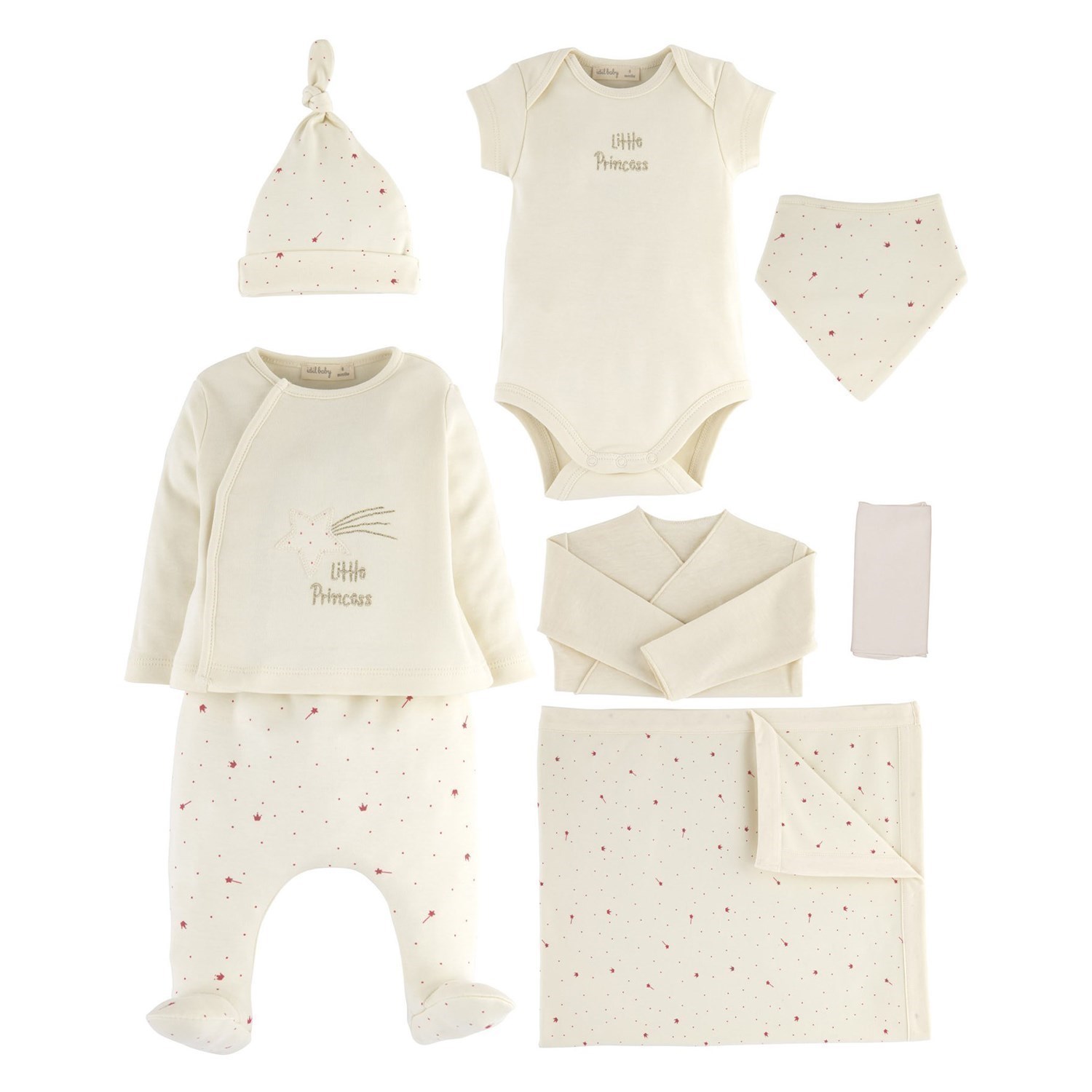 İdil Baby Organik 8'li Bebek Hastane Çıkış Seti 15707 Baskılı