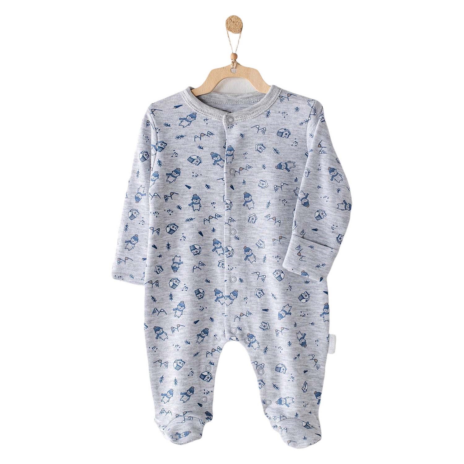 Andywawa Bebek Tulum Romper Mix AC23443 Gri-Melanj