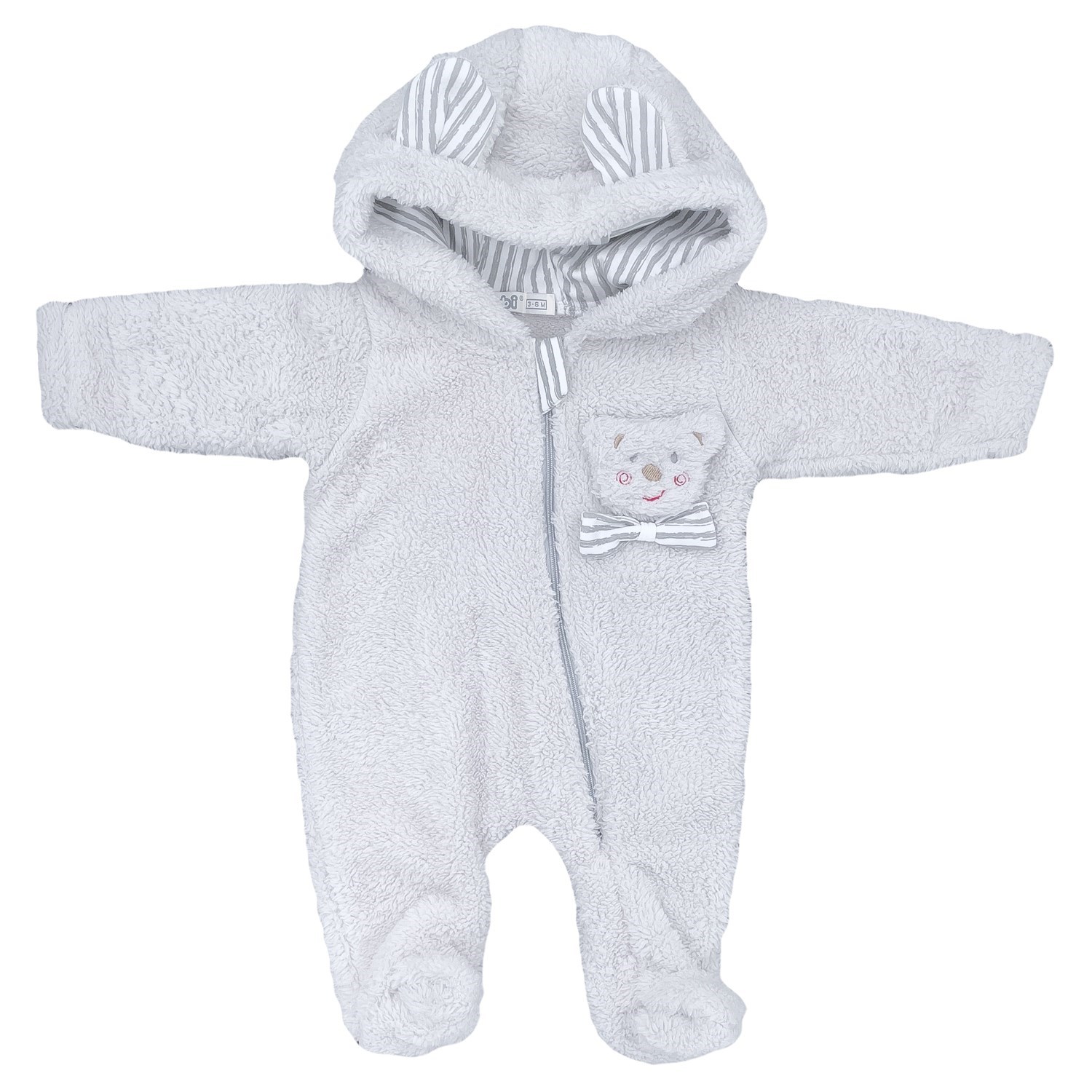 Sebi Bebe Wellsoft Kapşonlu Bebek Tulumu 1022 Gri