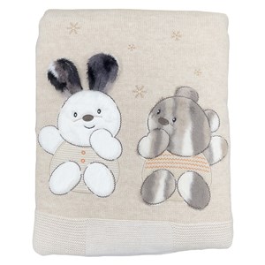 Mini Damla Triko Velsoftlu Bebek Battaniyesi 95x83 Cm 44754 Kahverengi