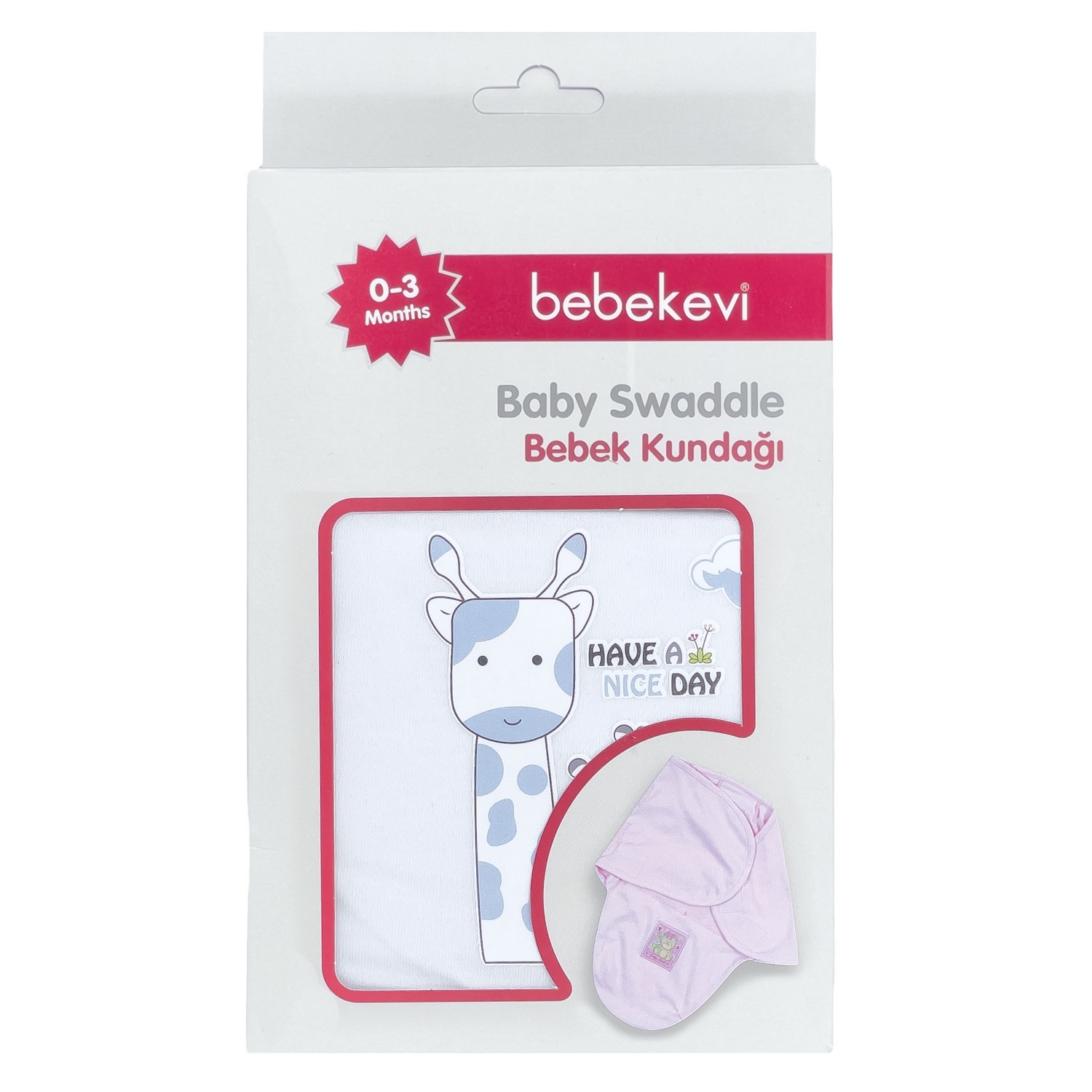 Bebekevi Bebek Kundağı 0-3 Ay 60x55 Cm 849 Beyaz-Füme