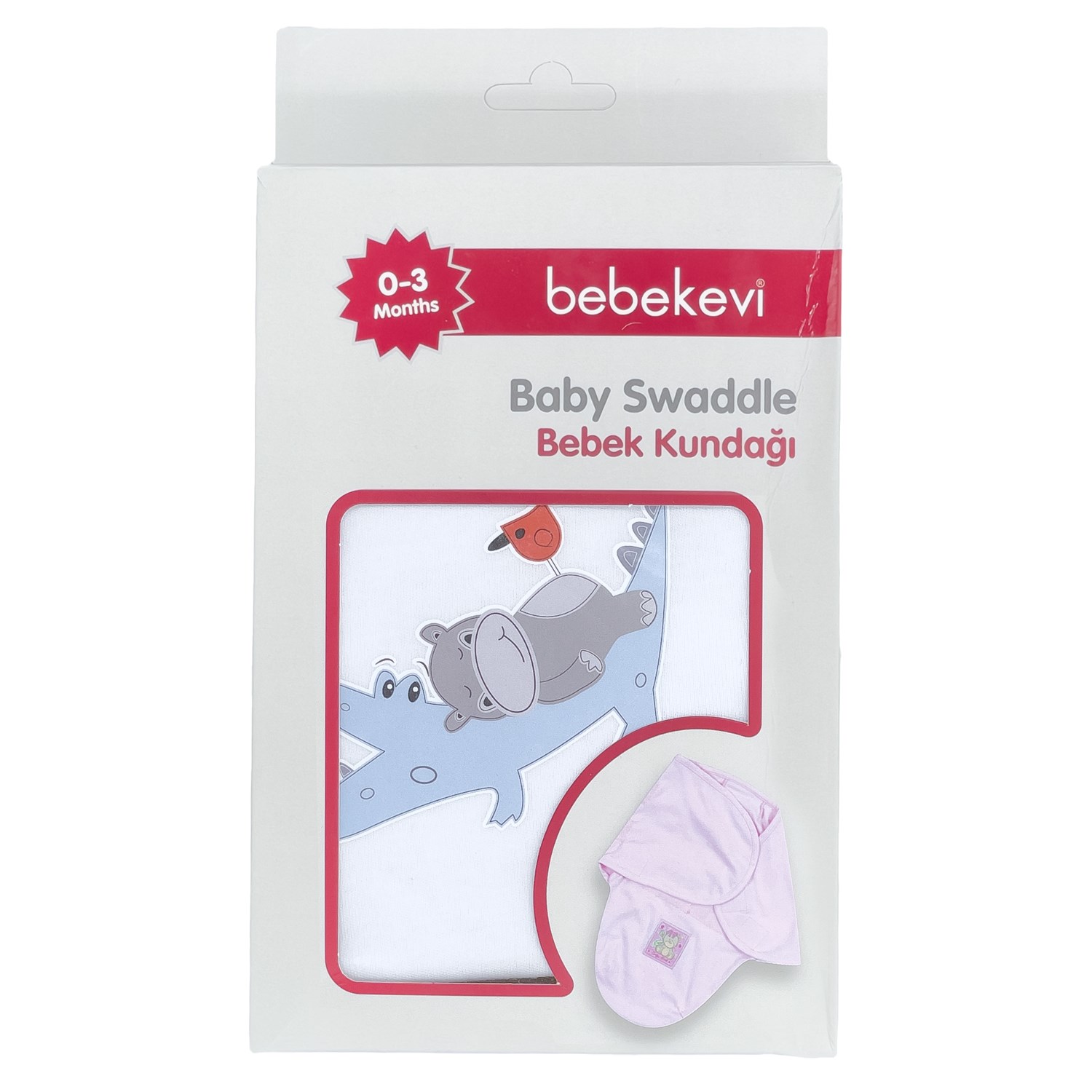 Bebekevi Bebek Kundağı 0-3 Ay 60x55 Cm 849 Beyaz-Gri