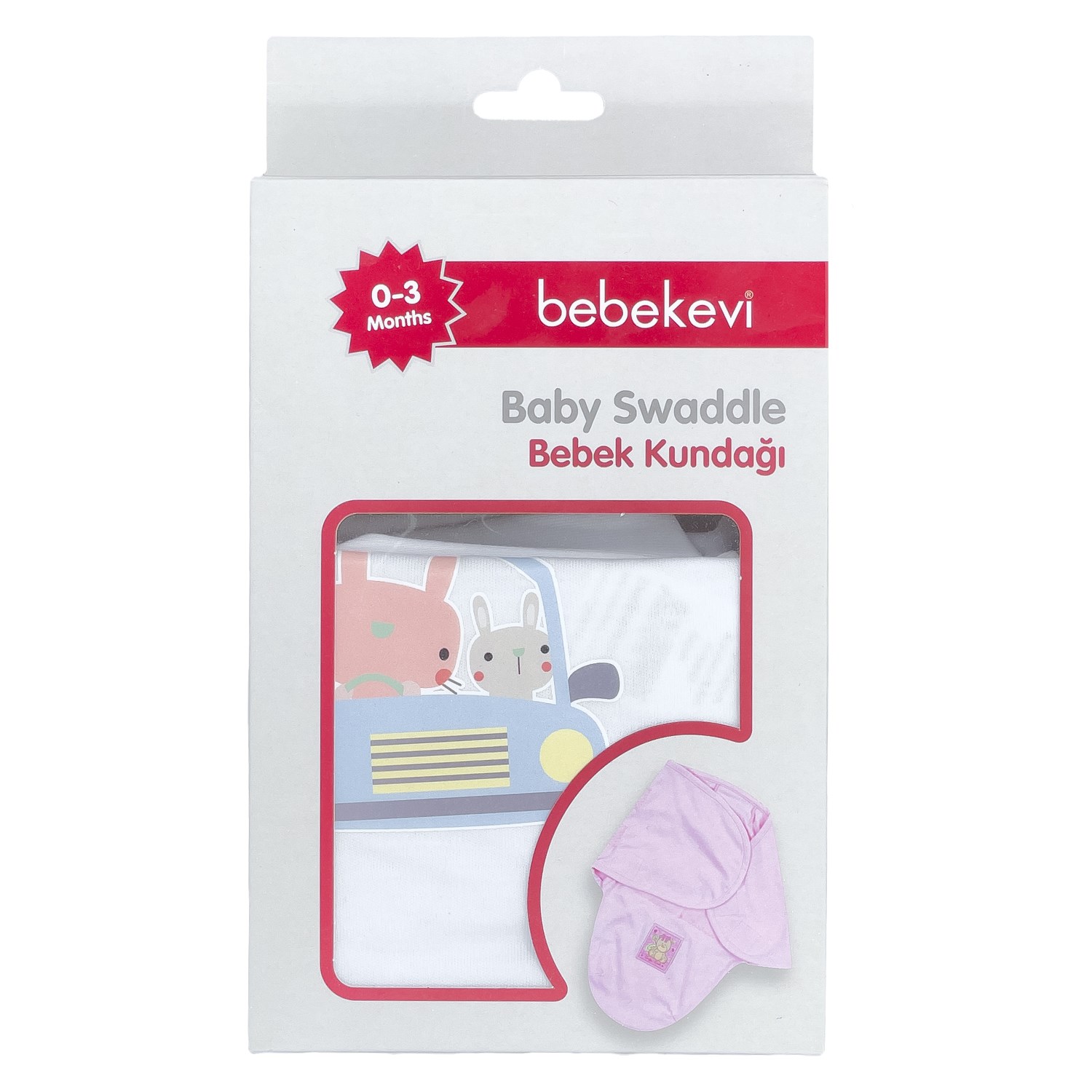 Bebekevi Bebek Kundağı 0-3 Ay 60x55 Cm 849 Beyaz-Somon