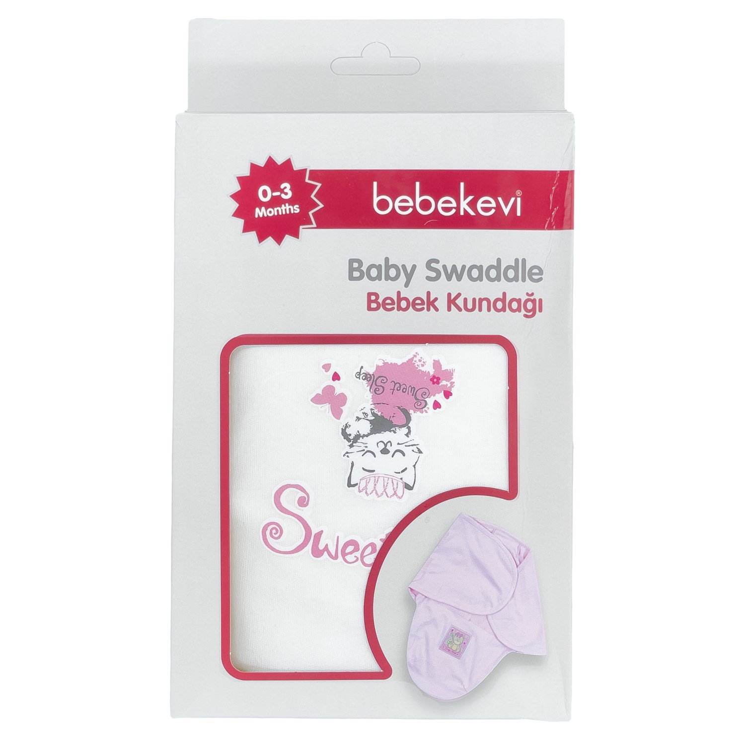 Bebekevi Bebek Kundağı 0-3 Ay 60x55 Cm 849 Ekru-Pembe