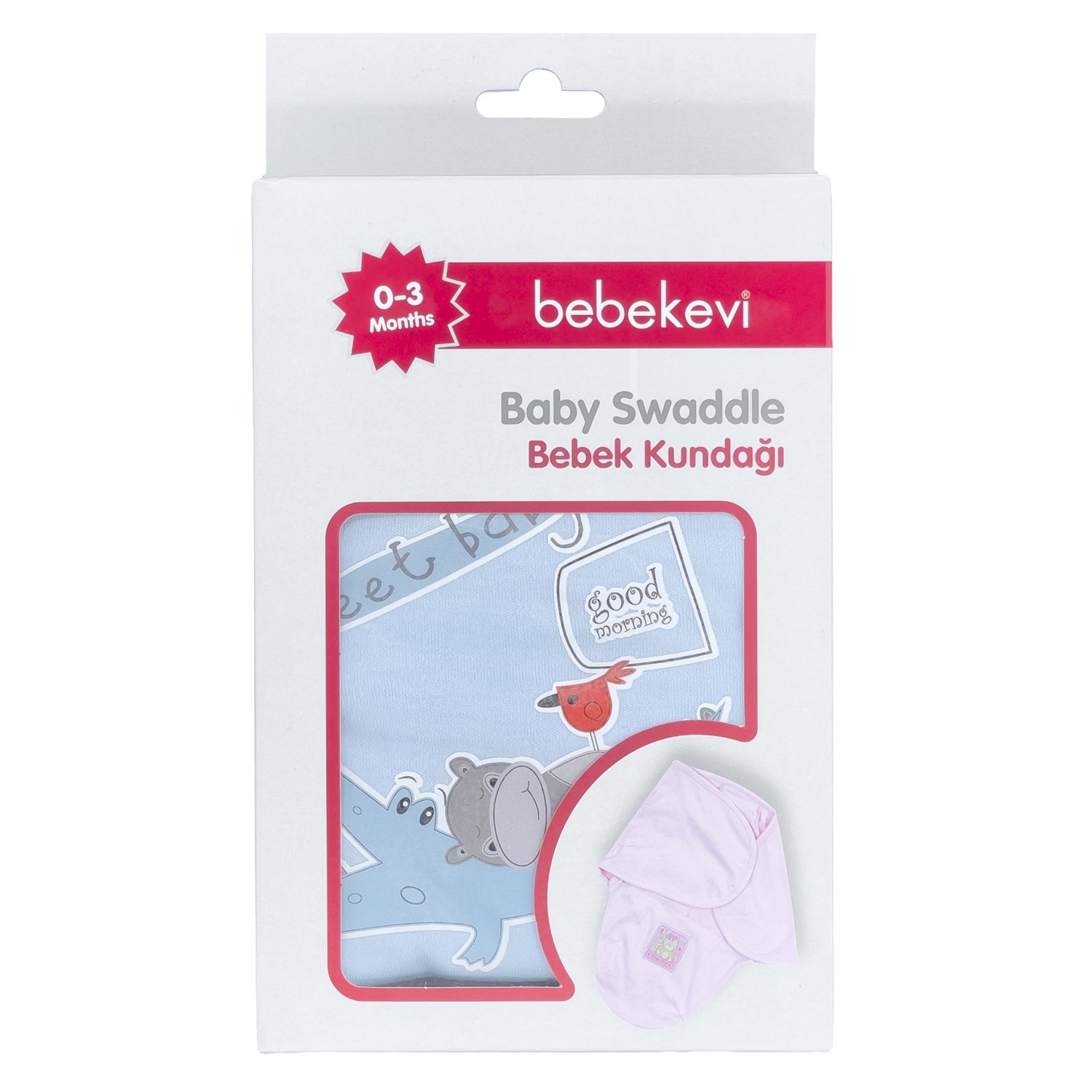 Bebekevi Bebek Kundağı 0-3 Ay 60x55 Cm 849 Mavi-Füme