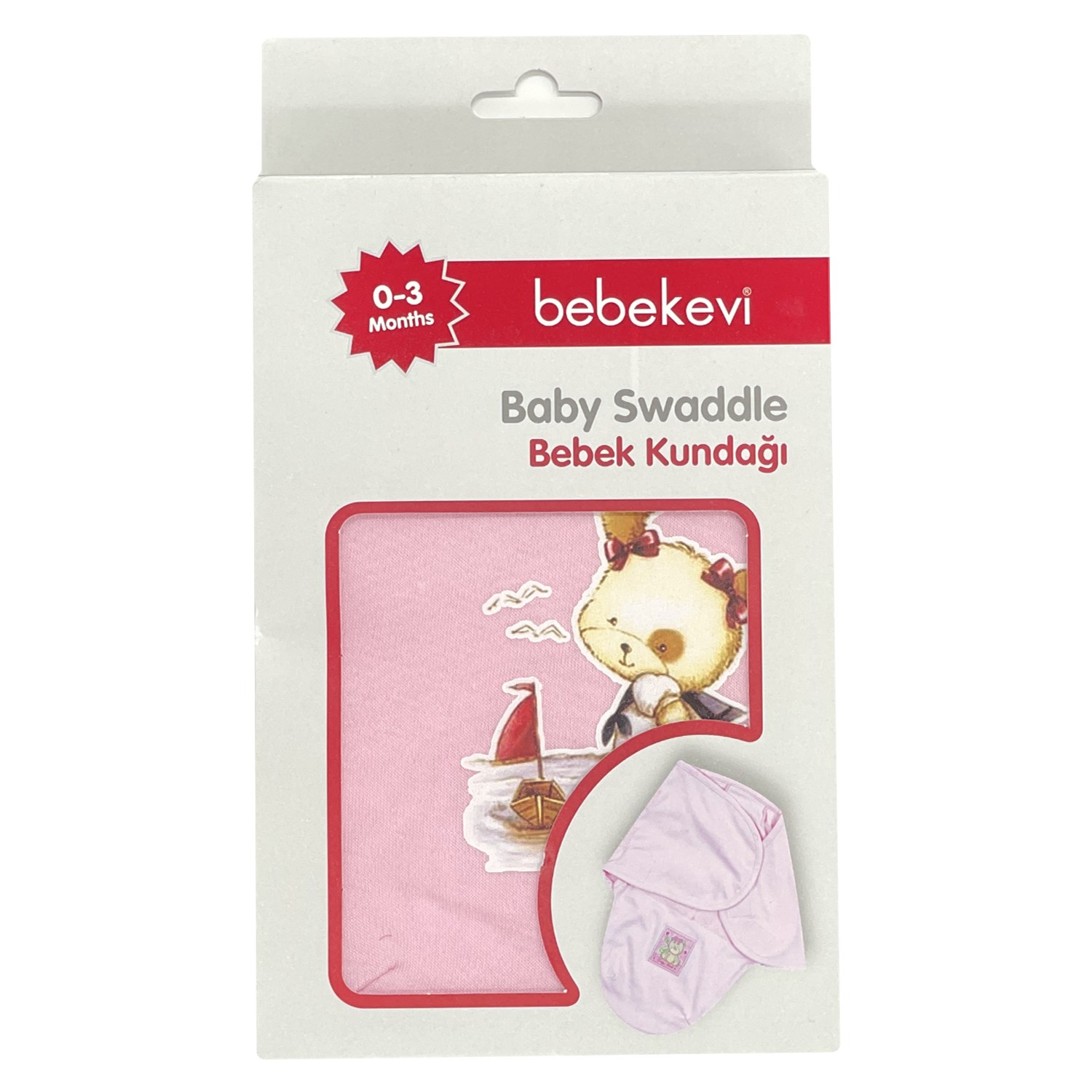 Bebekevi Bebek Kundağı 0-3 Ay 60x55 Cm 849 Pembe-Krem