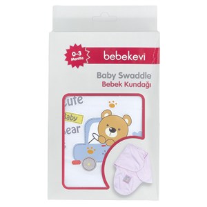 Bebekevi Bebek Kundağı 0-3 Ay 60x55 Cm 849 Beyaz-Mavi