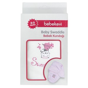 Bebekevi Bebek Kundağı 0-3 Ay 60x55 Cm 849 Ekru-Pembe