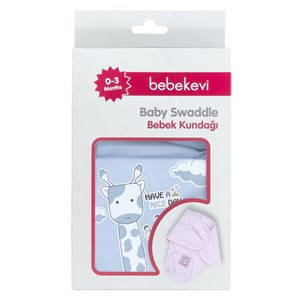 Bebekevi Bebek Kundağı 0-3 Ay 60x55 Cm 849 Mavi-Beyaz
