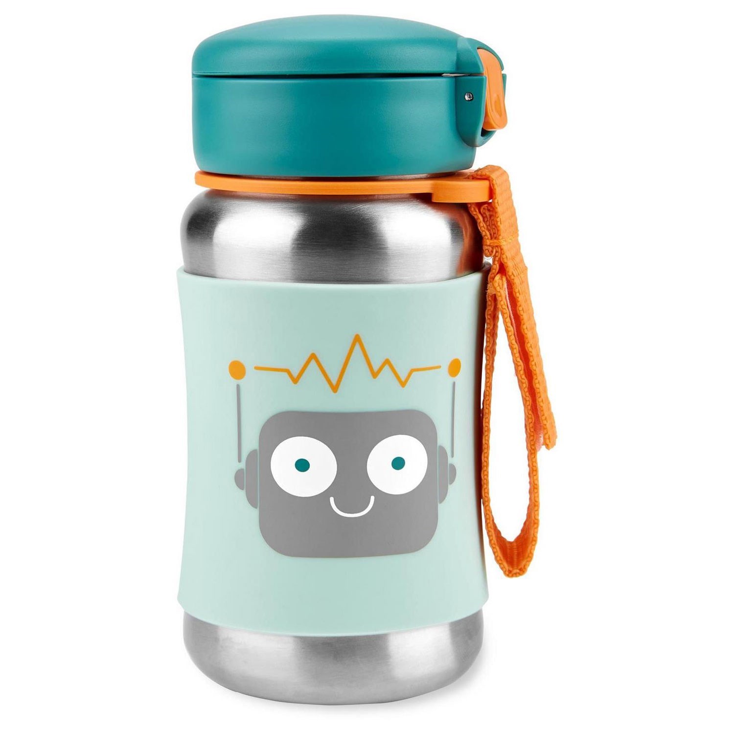 Skip Hop Pipetli Paslanmaz Çelik Suluk 350 Ml 12+ Ay Petrol Yeşili