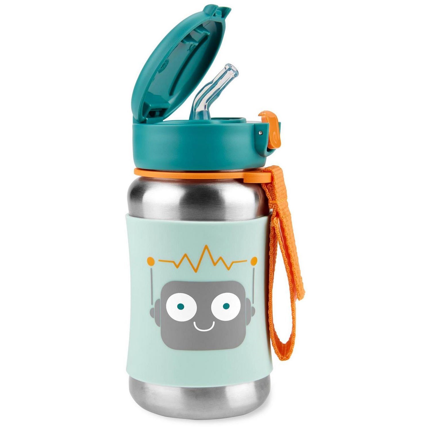 Skip Hop Pipetli Paslanmaz Çelik Suluk 350 Ml 12+ Ay Petrol Yeşili
