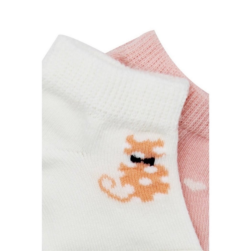 Biorganic Cat 2'li Bebek Çorap 68427 Pembe-Ekru