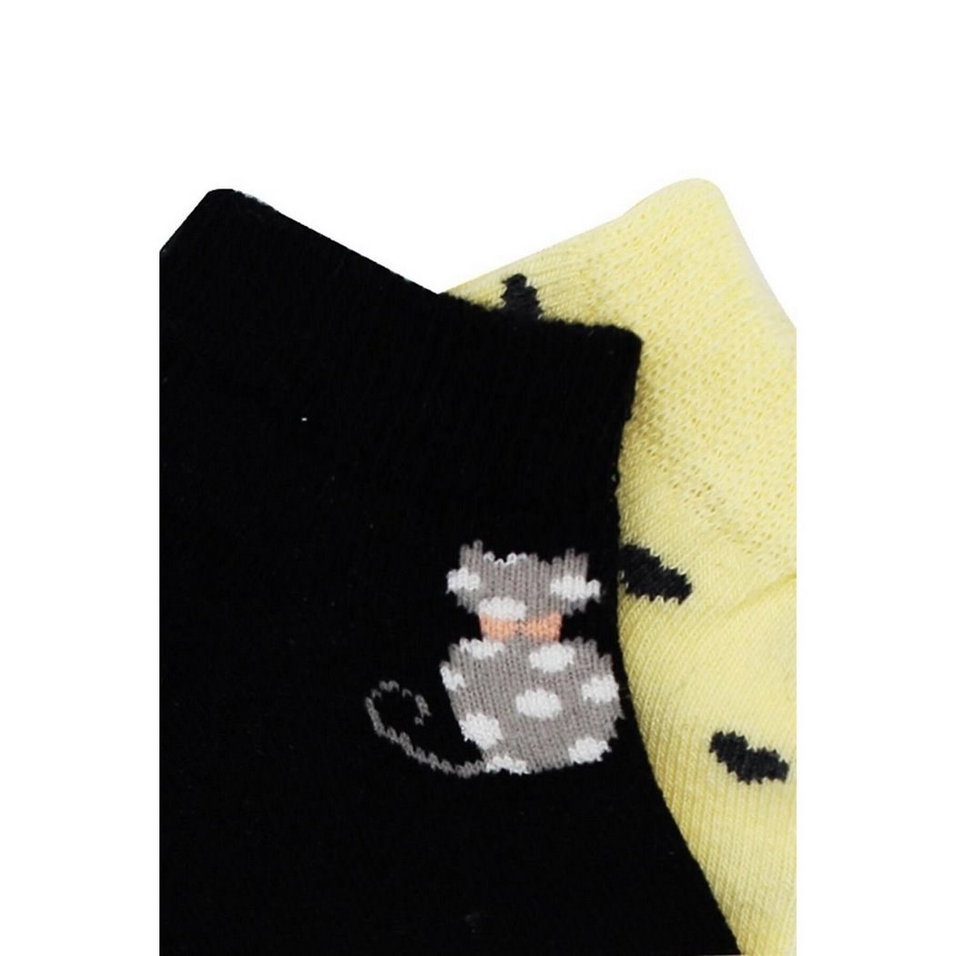 Biorganic Cat 2'li Bebek Çorap 68427 Sarı-Siyah