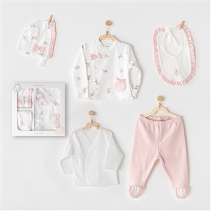 Andywawa Newborn 5'li Bebek Hastane Çıkış Seti AC23140 Pembe