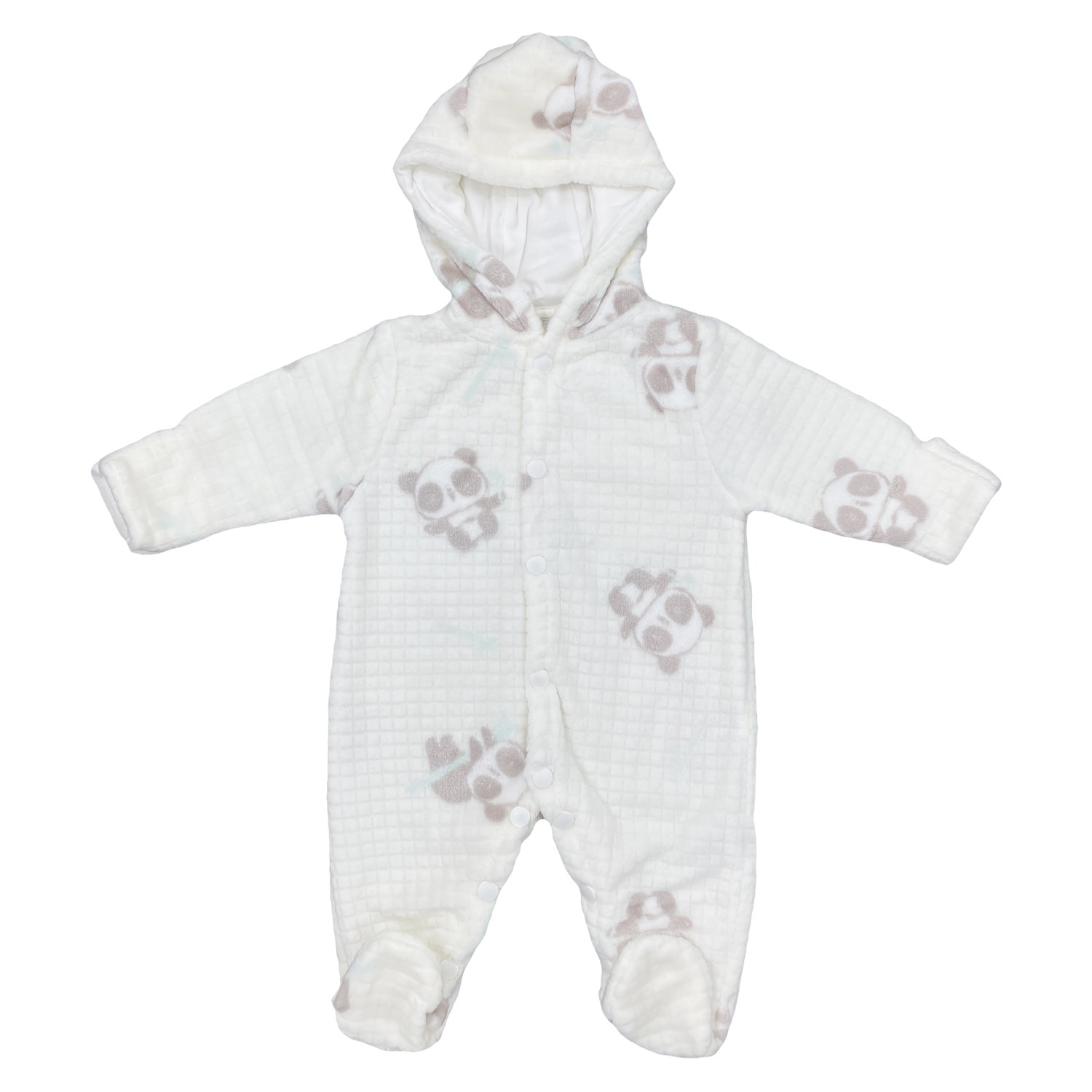 Bibaby Clever Panda Bebek Tulumu 60574 Ekru