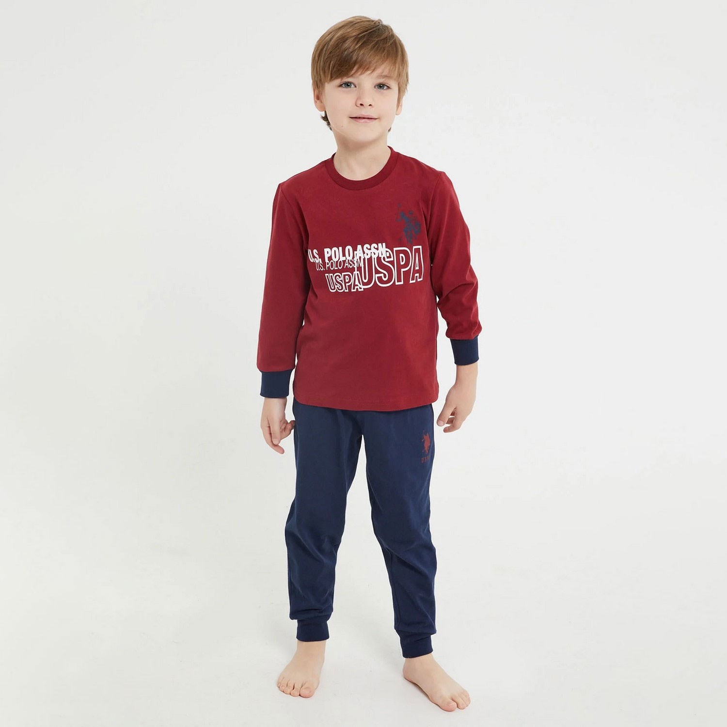 U.S. Polo Assn Erkek Çocuk 2'li Takım US1162-4 Bordo