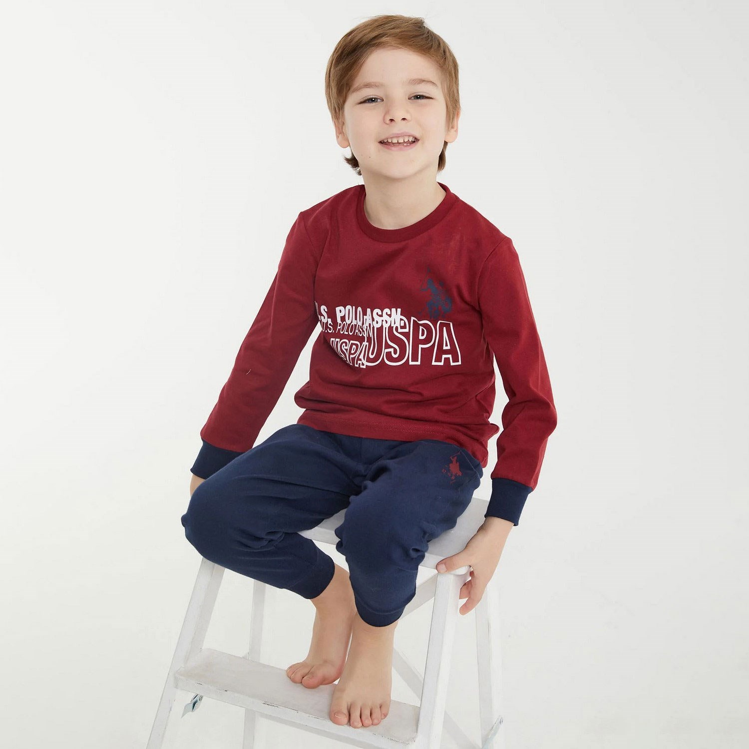 U.S. Polo Assn Erkek Çocuk 2'li Takım US1162-4 Bordo