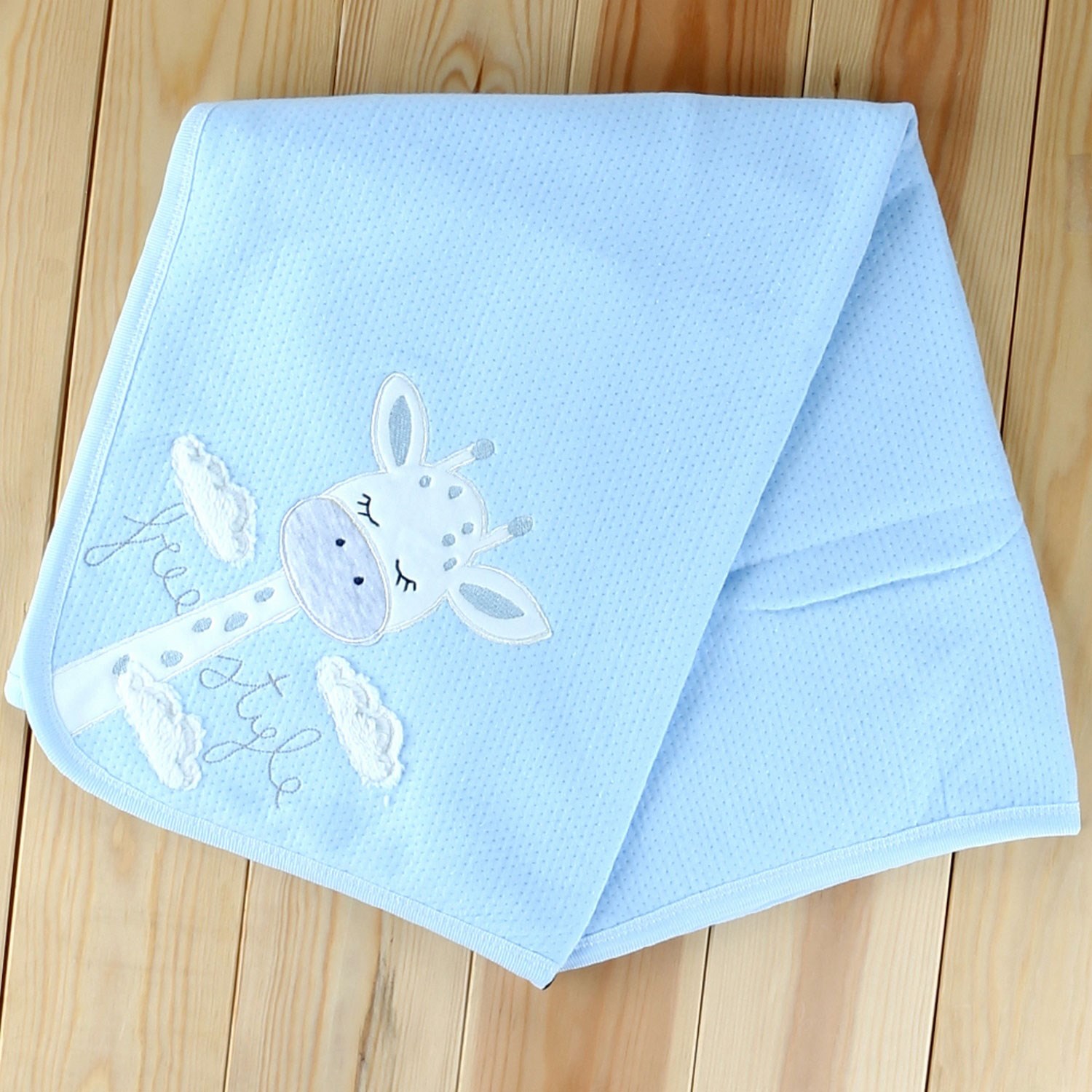 Gaye Bebe Bebek Battaniyesi 80x85 Cm 3534 Mavi