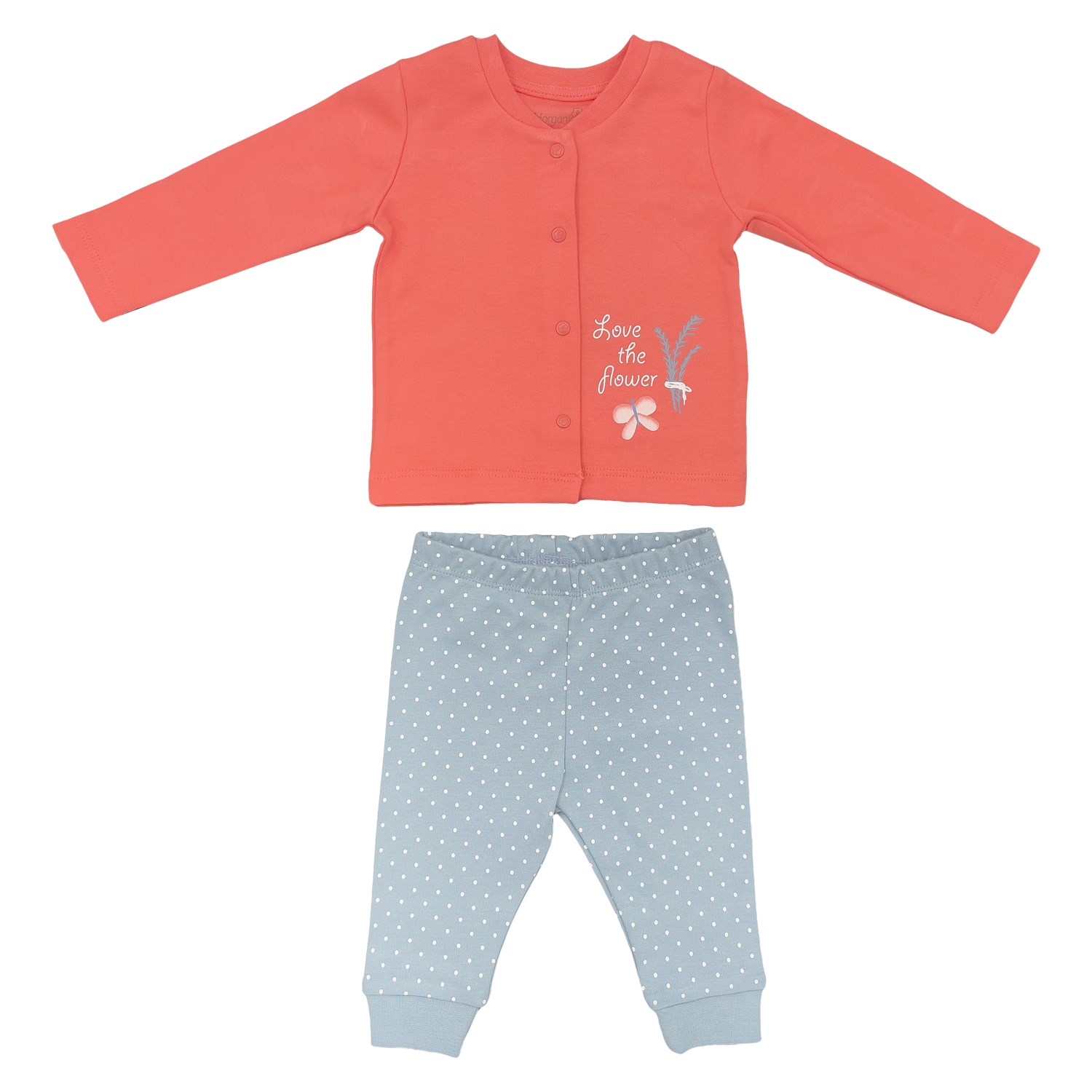 Biorganic Wild Flowers Bebek Pijama Takımı 59711 Coral