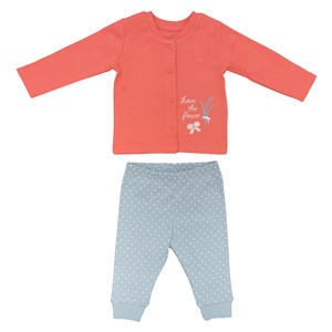 Biorganic Wild Flowers Bebek Pijama Takımı 59711 Coral