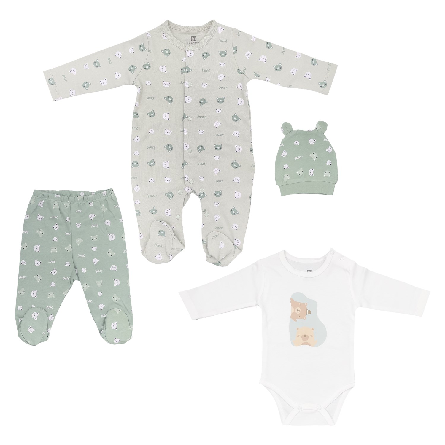 Biorganic Hug Me Bear Bebek Tüllü Tulum Set 62265 Yeşil