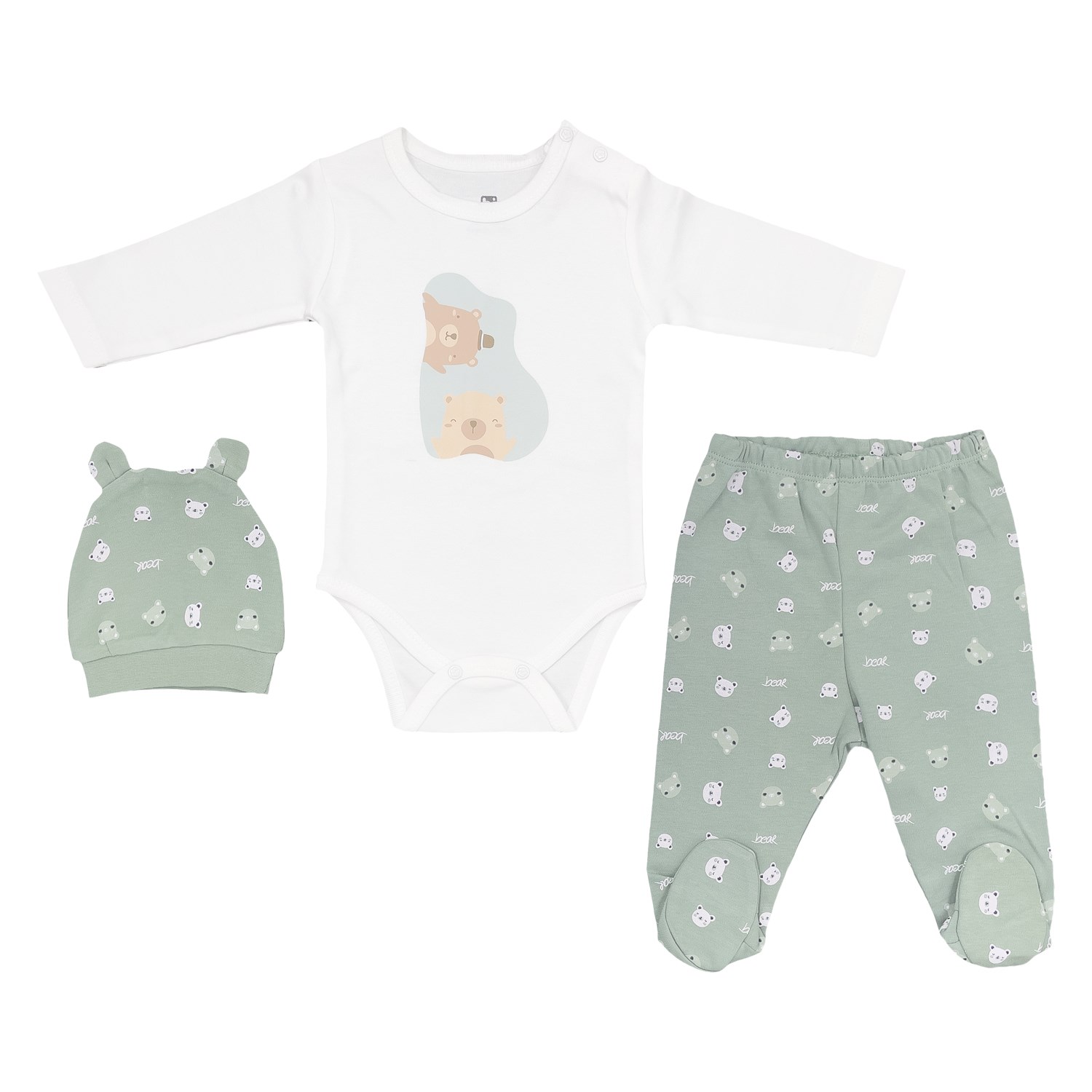 Biorganic Hug Me Bear Bebek Tüllü Tulum Set 62265 Yeşil