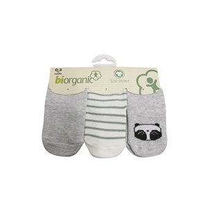 Biorganic Clever Boy 3'lü Bebek Çorabı 68359 Gri