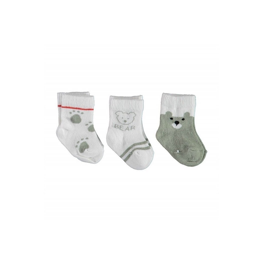 Biorganic Bear 3'lü Bebek Çorabı 68407 Yeşil