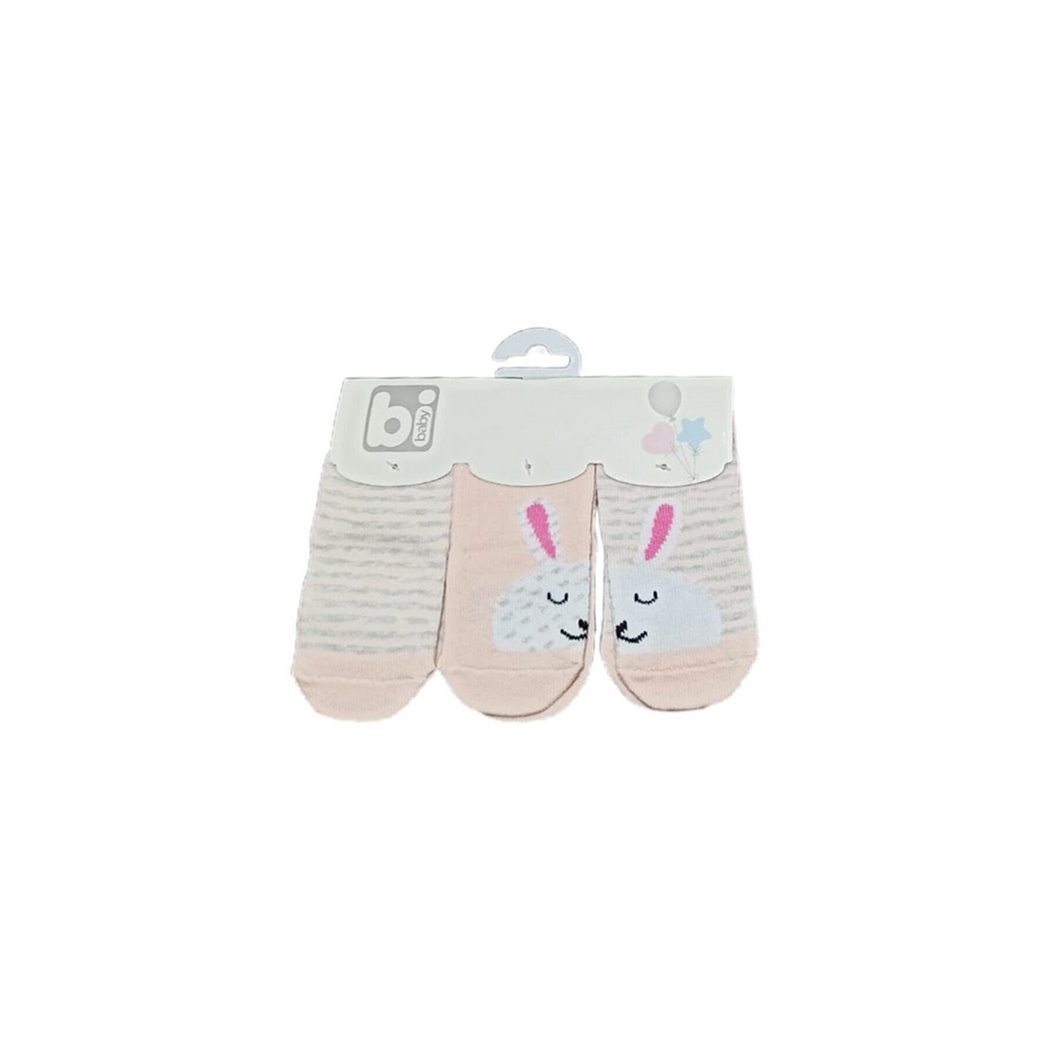 Biorganic Rabbit 3'lü Bebek Çorabı 68214 Somon